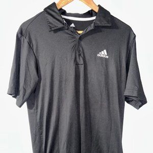 Adidas Polo Shirt Mens Size S Small Black Golf Short Sleeve EUC